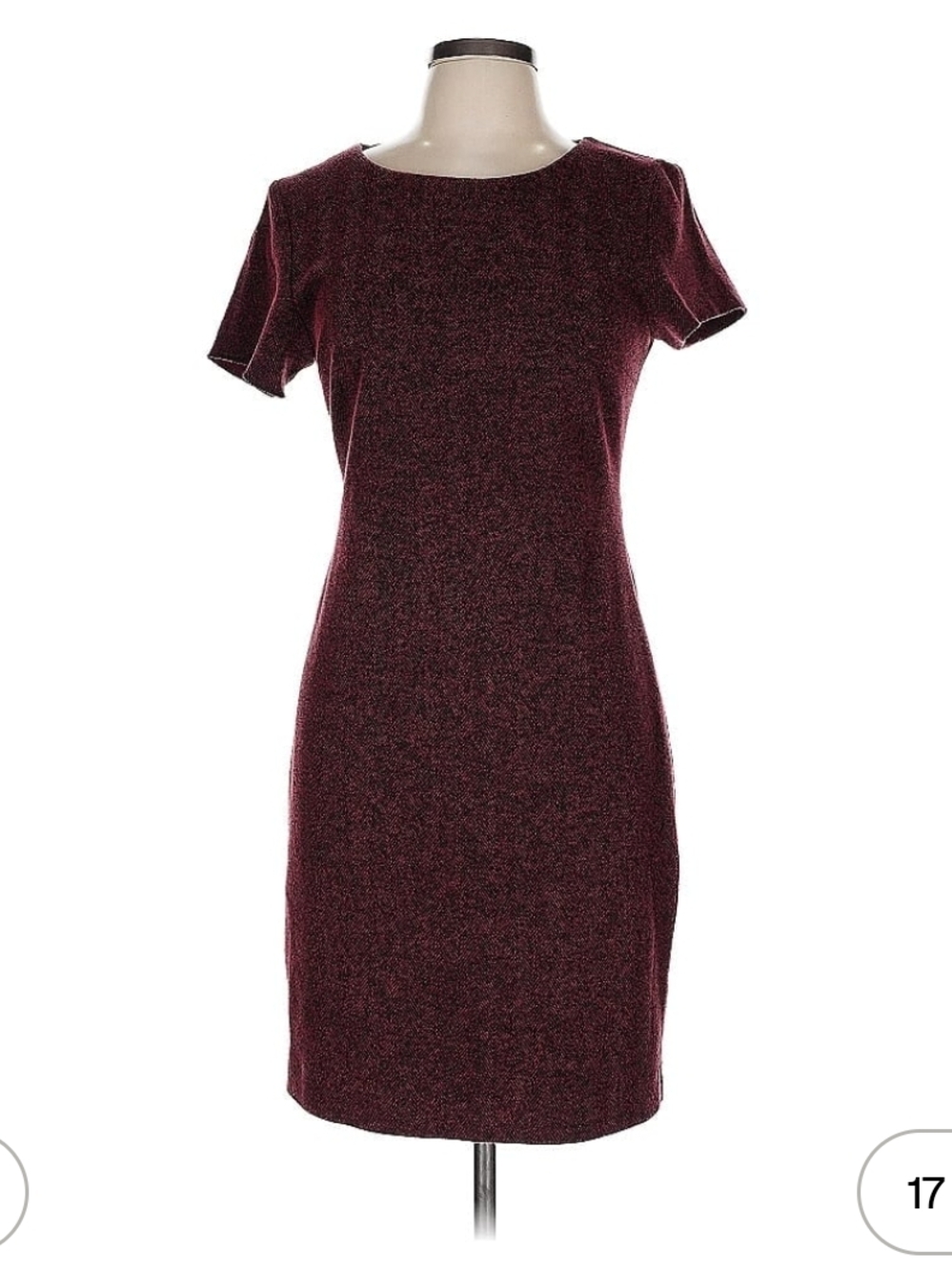 Ganni Burgundy Sheath Knit Marled Emmeline Dress - Picture 2 of 5